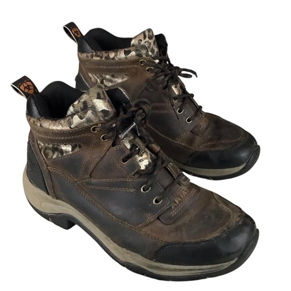 Ariat Shoes - Ariat Waterproof Hiking Boots Brown Leather‎ Animal Print Outdoor Womens